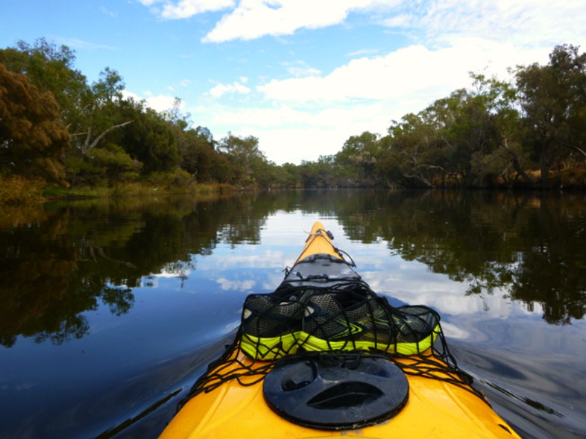 Wine cruise on kayak during day tour from Perth to swan valley