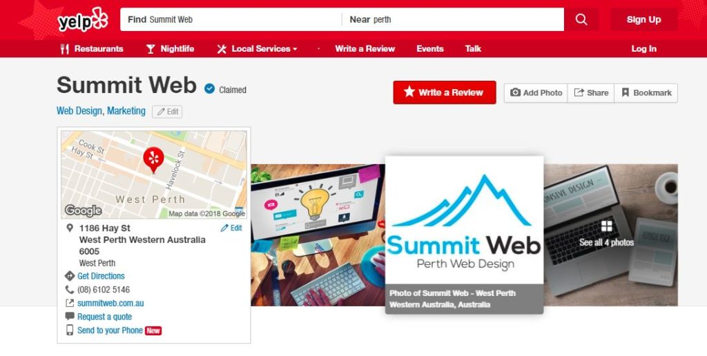 summit web yelp directory which is good for helping your seo in Perth