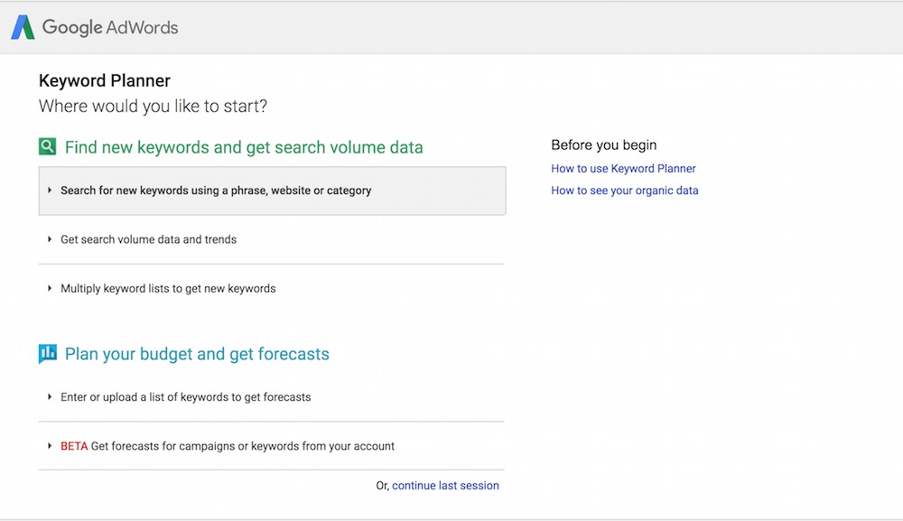 Screen shot from keywords planner by Agency Adwords PPC Perth