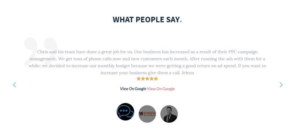 Testimonial referral about summit web